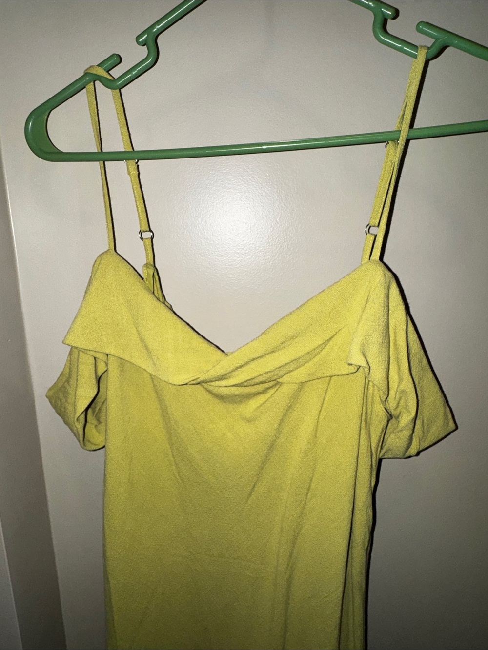 Lemon Off-Shoulder Spaghetti Strap Camisole Dress